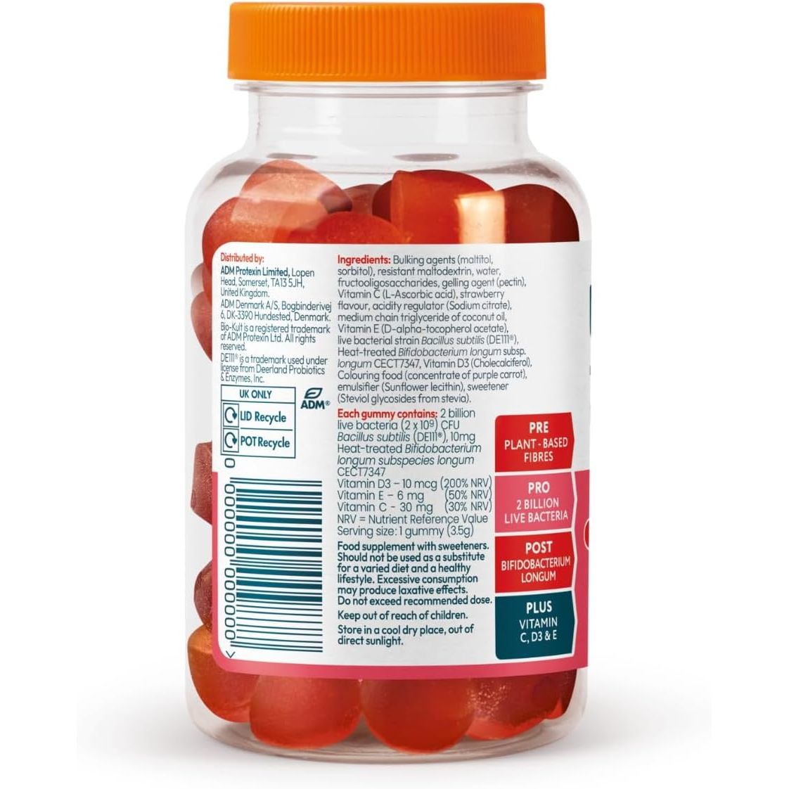 Bio-Kult 3In1 Gut Health Gummies for Kids | 2B CFU + Multivitamins | Strawberry Flavour | Ages 4+ | 30 Probiotic Gummies