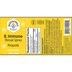 Beekeeper'S Naturals Propolis Throat Spray by - 85% Bee Propolis Extract, Natural Immune Support & Sore Throat Relief - Antioxidants, Keto, Paleo, Gluten-Free 1.06 Oz Pack of 1