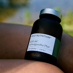 WILD NUTRITION Food-Grown® Ashwagandha KSM 66 plus | Ethically Sourced Ashwagandha Capsules to Support Mind and Body | Tablets to Support Stress and Anxiety | 60 Capsules