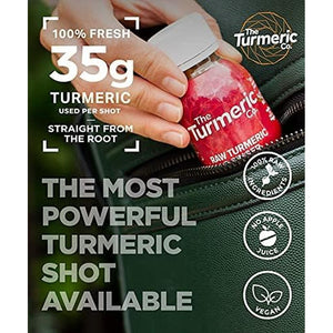 The Turmeric Co Ginger Shots - 28X60Ml Fresh & Raw Pressed Ingredients Turmeric and Ginger Immune System Booster Shots, Natural Energy Drink, No Added Sugars, Created by a Premier League Footballer