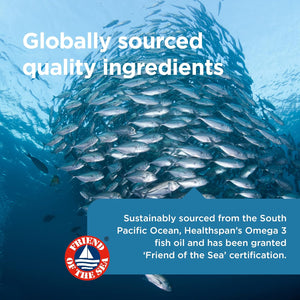 Healthspan High Strength Omega 3 1,000Mg (120 Capsules) | Supports Brain, Eye & Heart Health | 120Mg DHA & 170Mg EPA per Capsule | Highly Purified to Remove Toxins | Sustainably Sourced Fish Oil