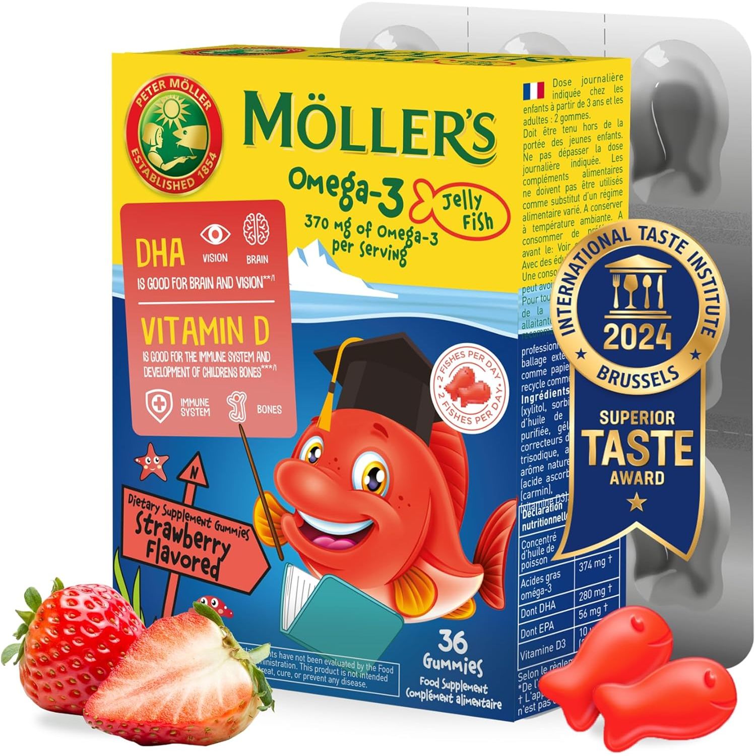 Moller’S ® | Omega 3 Jellies for Children | Strawberry | 36 Capsules