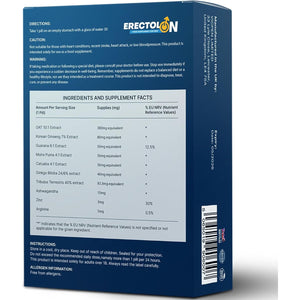 ERECTOLON | Pills for Men UK | Blue 10 Stamina & Energy Tablets | Fast-Acting Tribulus Terrestris Herbal Supplements for Enhanced Performance & Stamina | Korean Ginseng | Supplement for Men