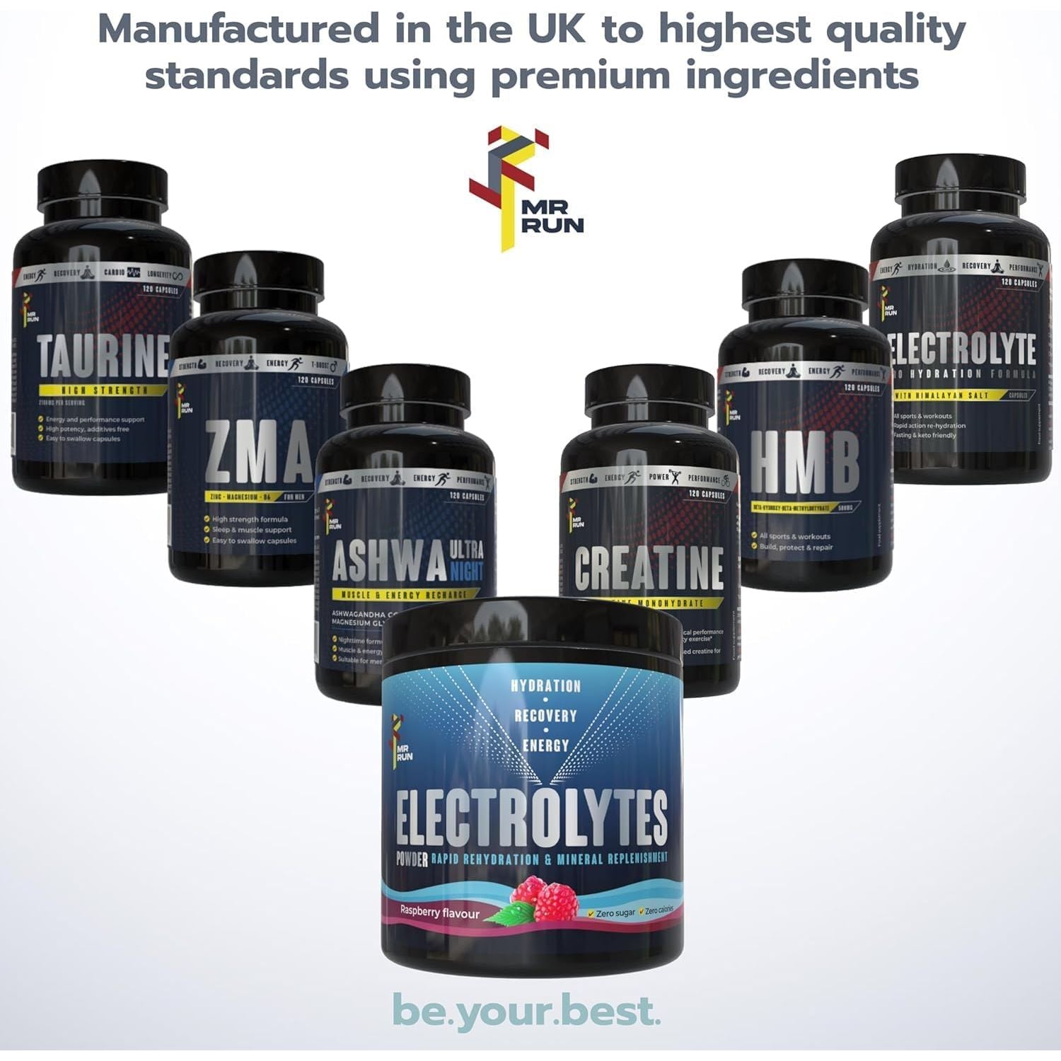 Zinc Magnesium Supplement for Men, 120 Capsules - Muscle & Sleep Support, High Strength Magnesium Zinc Tablets with VIT B6 - Muscle Growth Recovery Performance - Vegan, UK Made - 60 Servings