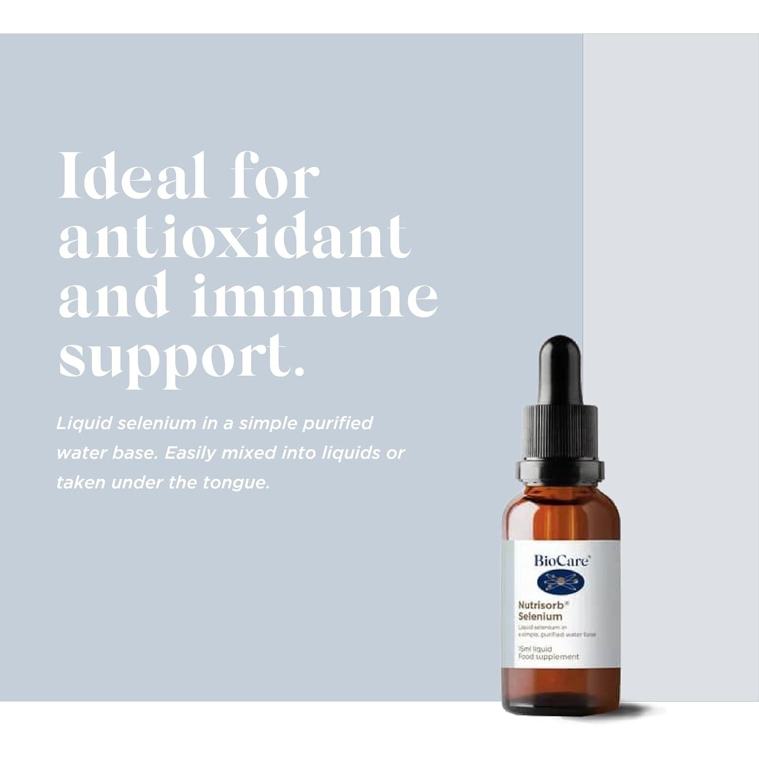 Biocare Nutrisorb Selenium | Liquid Selenium in a Purified Water Base | Antioxidant Support to Protect Cells from Oxidative Stress and Supports Immunity | Vegan Friendly - 15 Ml