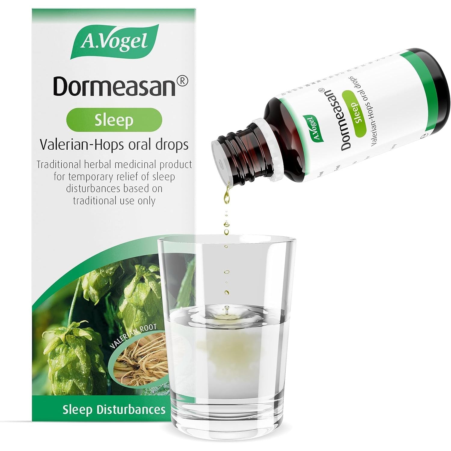 A.Vogel Dormeasan Sleep Valerian-Hops Oral Drops | Just Take 30 Drops before Bedtime | 58 Days of Supply | Sleeping Aid | Extracts of Fresh Valerian Root | 50Ml