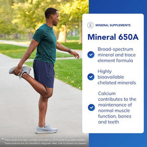 Pure Encapsulations Mineral 650A - with Calcium, Magnesium, Iron, Iodine, Selenium & Zinc - Hypoallergenic Mineral and Trace Element Formula - 180 Capsules