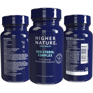 Higher Nature - Red Sterol Complex - Plant Sterols- Red Yeast Rice - Policosanol - for Normal Cholesterol Balance - Vegetarian & Vegan - 90 Tablets