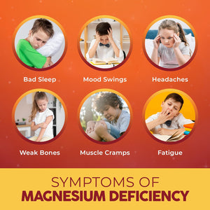 Magnesium Kids Gummies - Joint, Muscle, and Bone Support, Promotes Memory and Focus, Healthier Blood Sugar Levels - Magnesium Glycinate