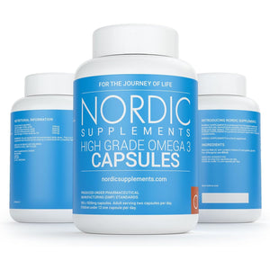 Nordic Supplements High Strength Pharmaceutical Grade Omega 3 Fish Oil 1000Mg Capsules - Pot of 180 Capsules
