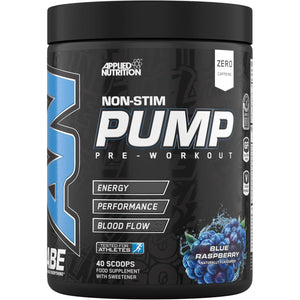 Applied Nutrition ABE Pump Pre Workout - All Black Everything Stim Free Pump Pre Workout Powder | Pump, Energy & Strength with Citrulline, Creatine, Beta-Alanine (500G - 40 Servings) (Blue Razz)