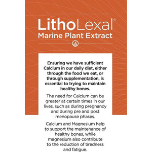 Litholexal Bone Health 60 Tablets (1 Month Supply) Food Supplement, Containing Plant-Based Calcium, Magnesium and Vitamin D