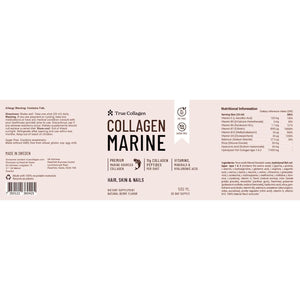 True Collagen - Liquid Marine Collagen 11000 Mg, Pack of 500Ml I Hydrolyzed Collagen Peptides for Skin, Hair, Nails I No Sugar - 20 Day Supply