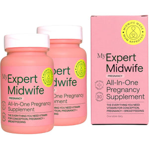 My Expert Midwife All in One Pre-Conception & Pregnancy Women'S Vegan Supplements, 12 Essential Prenatal Vitamins & Minerals, 60 Capsules, 2 Months Supply
