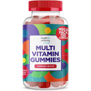 Multivitamin 120 Gummies (4 Months Supply) -Raspberry Flavour Adult Gummies with 11 Vital Vitamins & Minerals - High Strenght- Vitamin D, Zinc, Vitamin C + B - Health + Immune Support