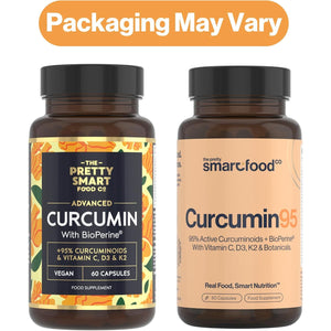 Powerful Curcumin 95 & Bioperine - Turmeric Capsules High Strength with Black Pepper - High Absorption 95% Curcuminoids - with D3, K2, Coconut & Botanicals - 60 Capsules (Not Tablets) - Made in the UK