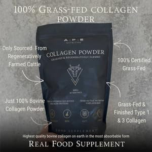 APE Nutrition Collagen Powder Peptides | 400G Type 1 & 3 Bovine Collagen Protein | 100% Grass-Fed & Finished, Ancestral Supplement UK | Unflavoured, Improves Hair Skin & Nail Health