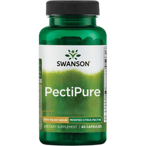 Swanson, Pectipure, Citrus Pectin, 600Mg, 60 Capsules, Dietary Fibre, High-Dose, Lab-Tested, Soy-Free, Gluten-Free, Gmo-Free