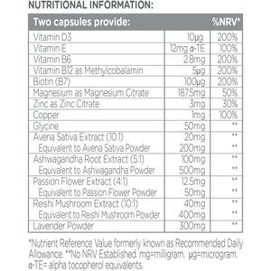 Wassen Relax & Replenish 90 Magnesium Capsules | Magnesium Sleep Supplements Supporting Psychological Function | Ashwagandha to Help Relaxation | Passion Flower Capsules | Reishi Mushroom & Lavender