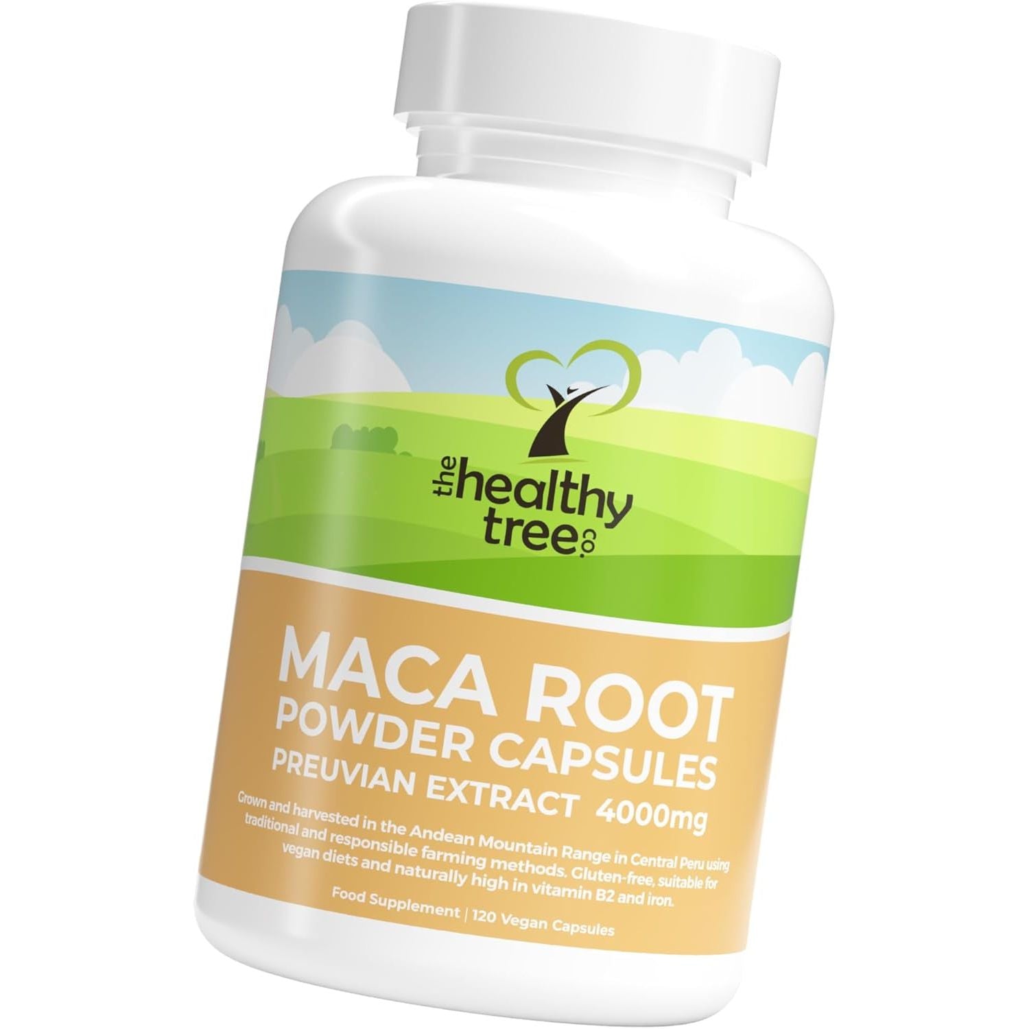 Maca Capsules by Thehealthytree Company - High Strength 4000Mg Extract per Capsule for Men and Women - 120 Vegan Maca Root Powder Tablets