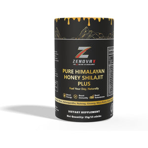 ZENOVA X Himalayan Shilajit Honey plus with Ashwagandha, Saffron, Ginseng | Gold Grade 100% Pure Honey and Shilajit | 15 Sticks for Energy Boost & Immune Support, 85+ Trace Minerals, 75%+ Fulvic Acid