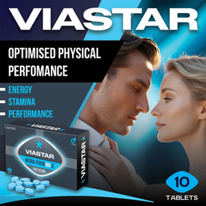 Viastar | 10 Tablets | 100% Strong and Natural, Exclusively for Men, Easy to Swallow Pills, Manufactured in the UK.
