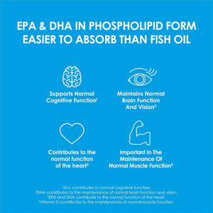 Cleanmarine Krill Oil – Packed with EPA & DHA – Omega 3 with Added Astaxanthin and Choline – Vitamin D – Heart, Eye & Brain Health – Joint & Immune Support - 30 Capsules