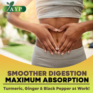 Turmeric and Black Pepper Supplement 1440Mg –Organic Turmeric with Ginger Root |60 Softgel Capsules for Joint Support, Inflammation Relief & Digestive Health |High Absorption Formula with MCT Oil