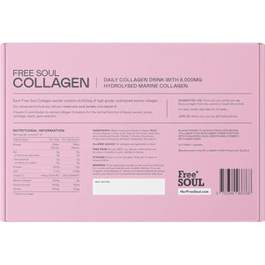 Marine Liquid Collagen 8000Mg with Hyaluronic Acid, Keratin, & Vitamin C | 14 X 8000Mg Hydrolysed Collagen Peptides Sachets | High Absorption Collagen Liquid Supplement by Free Soul