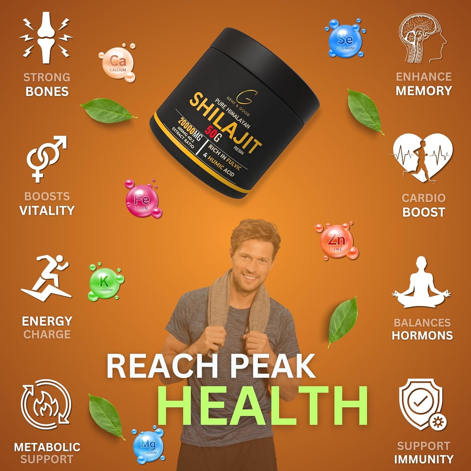 Gene & Good® Shilajit - Shilajit - UK Lab-Tested, Ethically Sourced, Mineral-Rich, 85+ Essential Minerals, Boosts Energy & Stamina, High-Potency Fulvic Acid (Resin - 50 Gram)