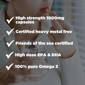 Awesome Supplements - Awesome Health - Omega - Pure Fish Oil - Support Heart Health & Brain Function -Heavy Metal Free - 90 Capsules