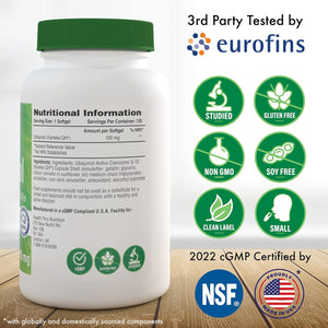 Ubiquinol 100Mg 120 Softgels (Duosoluble: Water & Lipid) Superior Absorption Coq-10 (As Kaneka Ubiquinol) Non-Gmo by Health Thru Nutrition