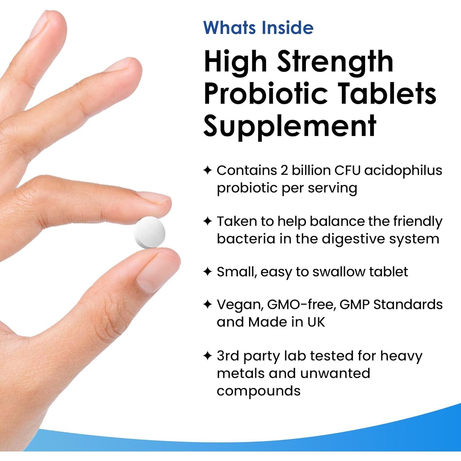 Lactobacillus Acidophilus Supplements 365 Tablets High Strength - Digestive & Gut Health Supplements Lactobacillus Live Cultures for Gut Health - Vegan, Gmo-Free, Gluten-Free, GMP, UK Made