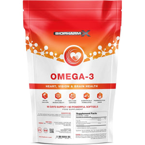 Omega 3 Fish Oil (1000Mg - 90 Softgels) 100% Pure Certified & Maximum Strength Fish Oil with EPA & DHA