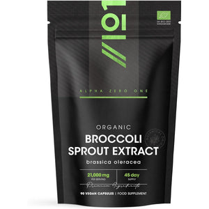 Organic Broccoli Sprout Extract 21,000Mg - 90 Vegan Capsules - High Strength 15:1 Brassica Oleracea Supplement Extract - Resealable and Recyclable Pouch - by Alpha01