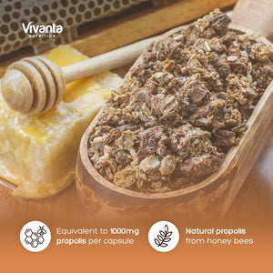 Bee Propolis - 2000Mg Propolis Equivalent per Serving - 3 Month Supply (180 Capsules / 90 Servings) - Natural Food Supplement - Bee Propolis Capsules