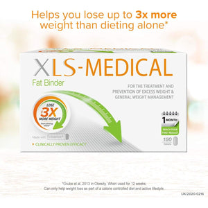 Xls-Medical Fat Binder 180 Tablets - Reduce Calorie Intake from Dietary Fats - up to 3X More Weight Loss - with Litramine as Active Ingredient - 30-Day Treatment