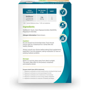 Prebiotic Fibre Complex for Gut Health by Wellbiome – Probiotic Support, Digestive Wellness, Immune System Support – Magnesium for Anxiety, Mood & Energy – 30 Servings