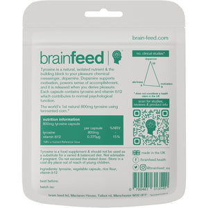 Dopamine Supplements | Natural L Tyrosine Supplement 800Mg | 1-A-Day L-Tyrosine High Strength Capsules (60) | Dopamine Brain Food Nootropic | Alertness & Motivation | Vegan | 2-Month Supply