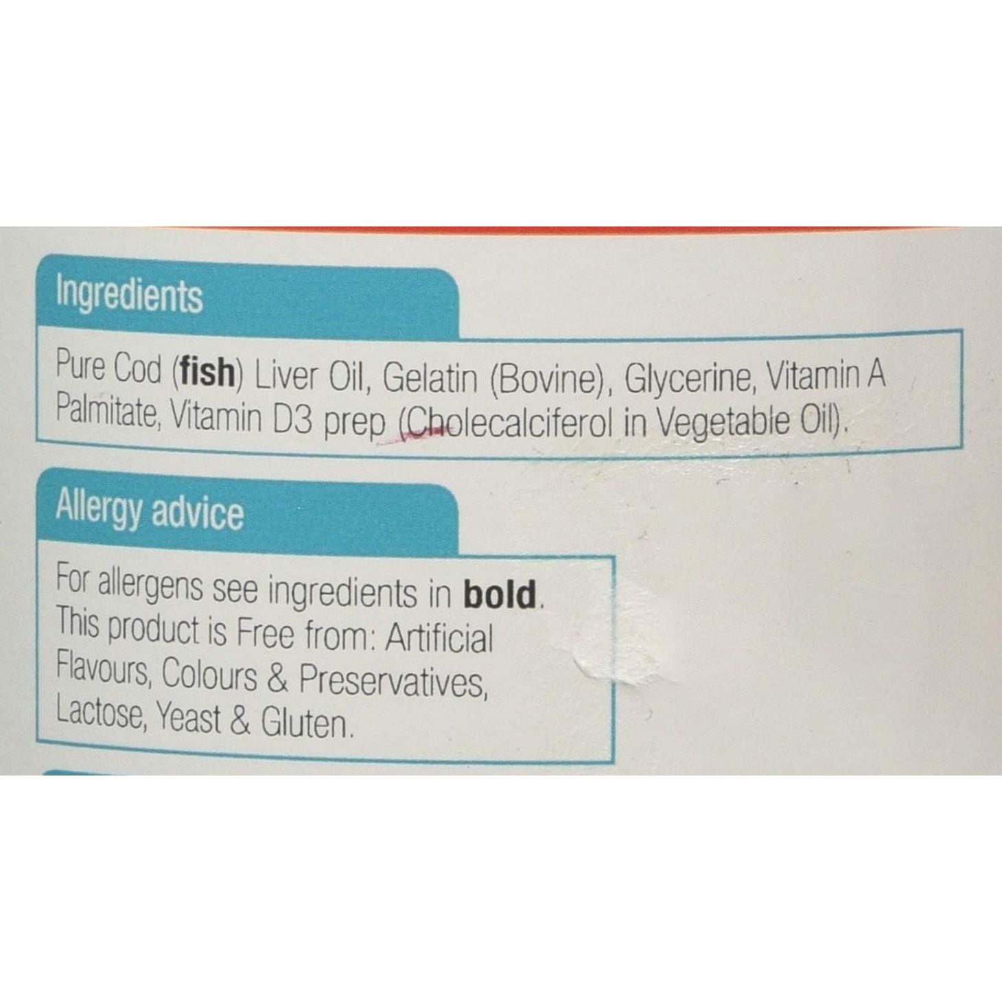 Natures Aid 1000Mg High Strength Cod Liver Oil - 180 Capsules