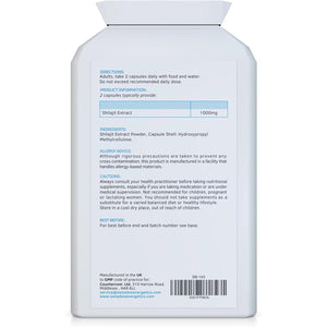 Shilajit 1000Mg – Containing Natural Fulvic Acid - 100% Pure Extract; No Fillers, No Binders, No Flow Agents – Manufactured and Tested in the UK - Suitable for Vegetarians and Vegans