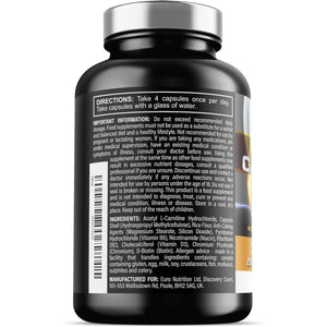 Acetyl L Carnitine Capsules - 2000Mg Acetyl L-Carnitine X 30 Servings - Carnitine plus 6 Added Nutrients (120 Vegetarian Capsules)