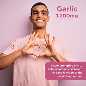 Healthspan Garlic 1,200Mg (120 Tablets) | Supports Heart Health & the Respiratory System | Maintains Normal Cholesterol Levels | Added Vitamin B1 | Odour-Controlled & Easy to Swallow | Vegetarian