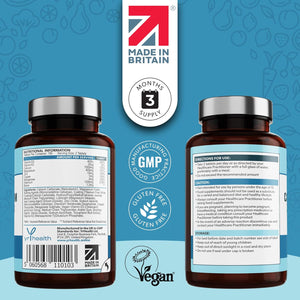 Calcium, Magnesium, Zinc and Vitamin D plus Vitamin K2 MK-7 Tablets - Osteo Supplement - 180 Vegan Tablets Not Capsules - Made in the UK by Yrhealth