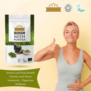 Ausha Organic Neem Powder 200G - UK Certified Organic by Soil Association