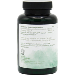 Organic Kelp Supplement 500Mg - Natural Source of Iodine - 120 Vegan Capsules - Non GMO, Made in the UK by G&G Vitamins