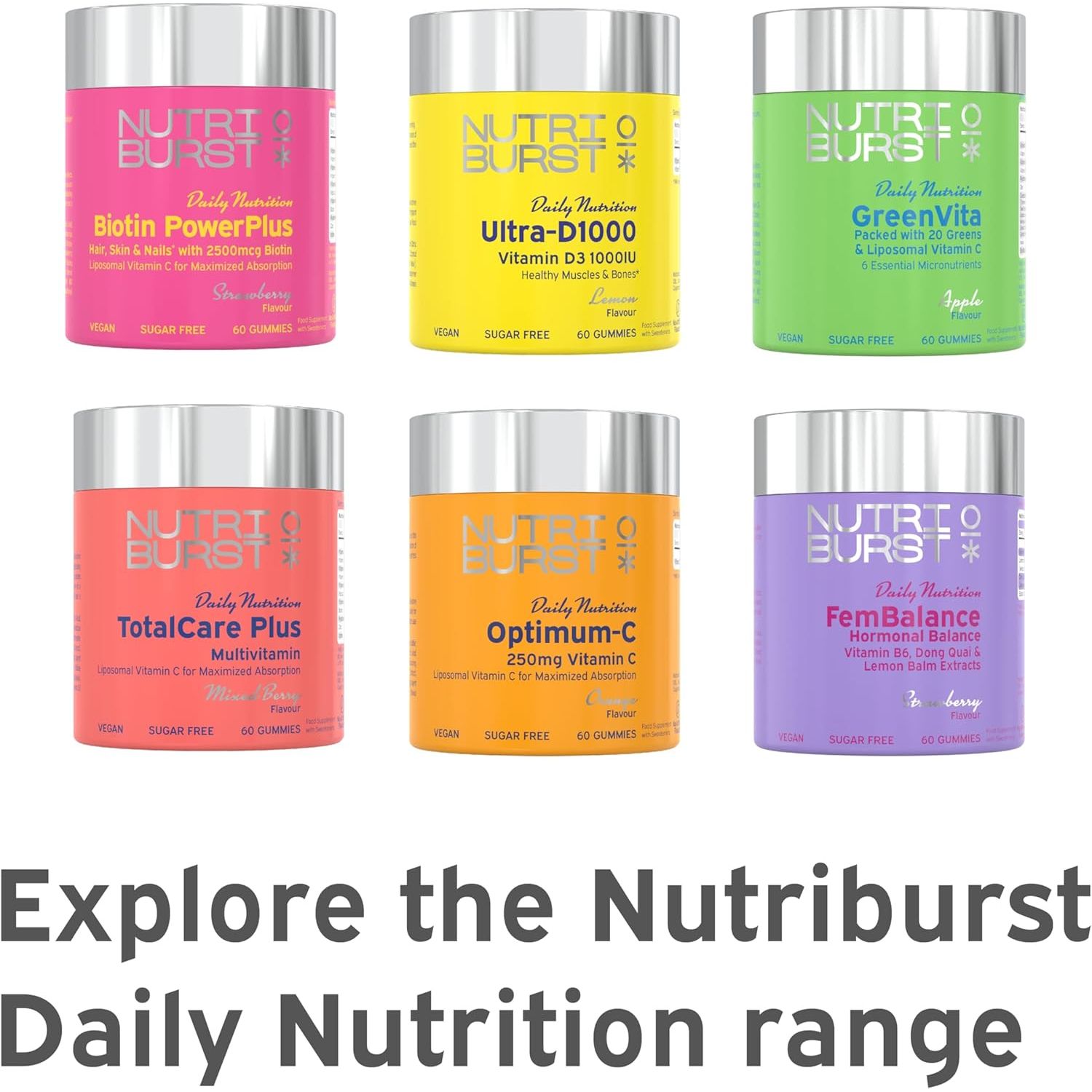 Nutriburst - Trueradiance Collagen Support Gummies for Healthy Hair, Skin & Nails - Biotin (100Μg), Hyaluronic Acid (50Mg), Vitamin a (400Μg) + Vitamin C (80Mg) - 60 Gummies 1 Month Supply