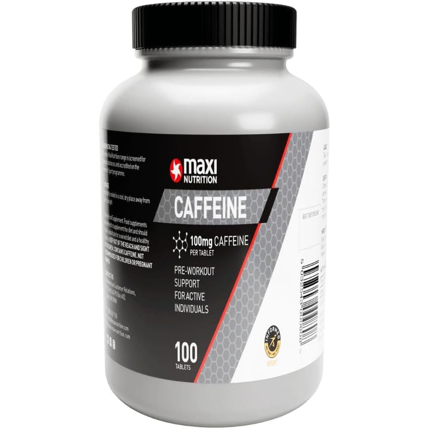 Maxinutrition Caffeine Tablets 100Mg 100'S, Performance Support, Pre-Workout Boost
