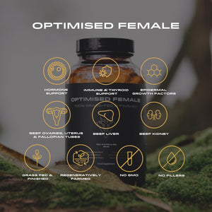 APE Nutrition Optimised Female | Hormonal & Reproductive Health Support & Balance for Women | 100% Grass-Fed Desiccated Beef Organs | Ancestral Supplements for Women | 180 Capsules