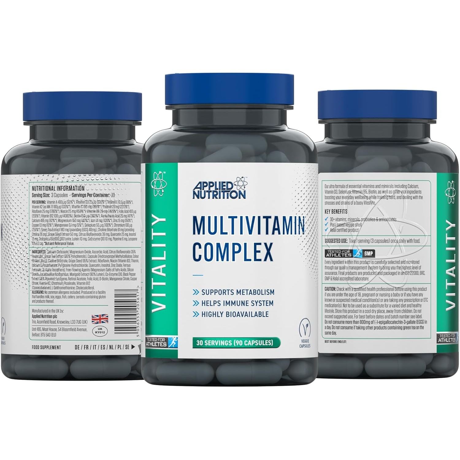 Applied Nutrition - Multi-Vitamin Complex - Advanced Formula - Best Nutritional Support - Best Cognitive Function - Optimal Health Boost (90 Capsules)